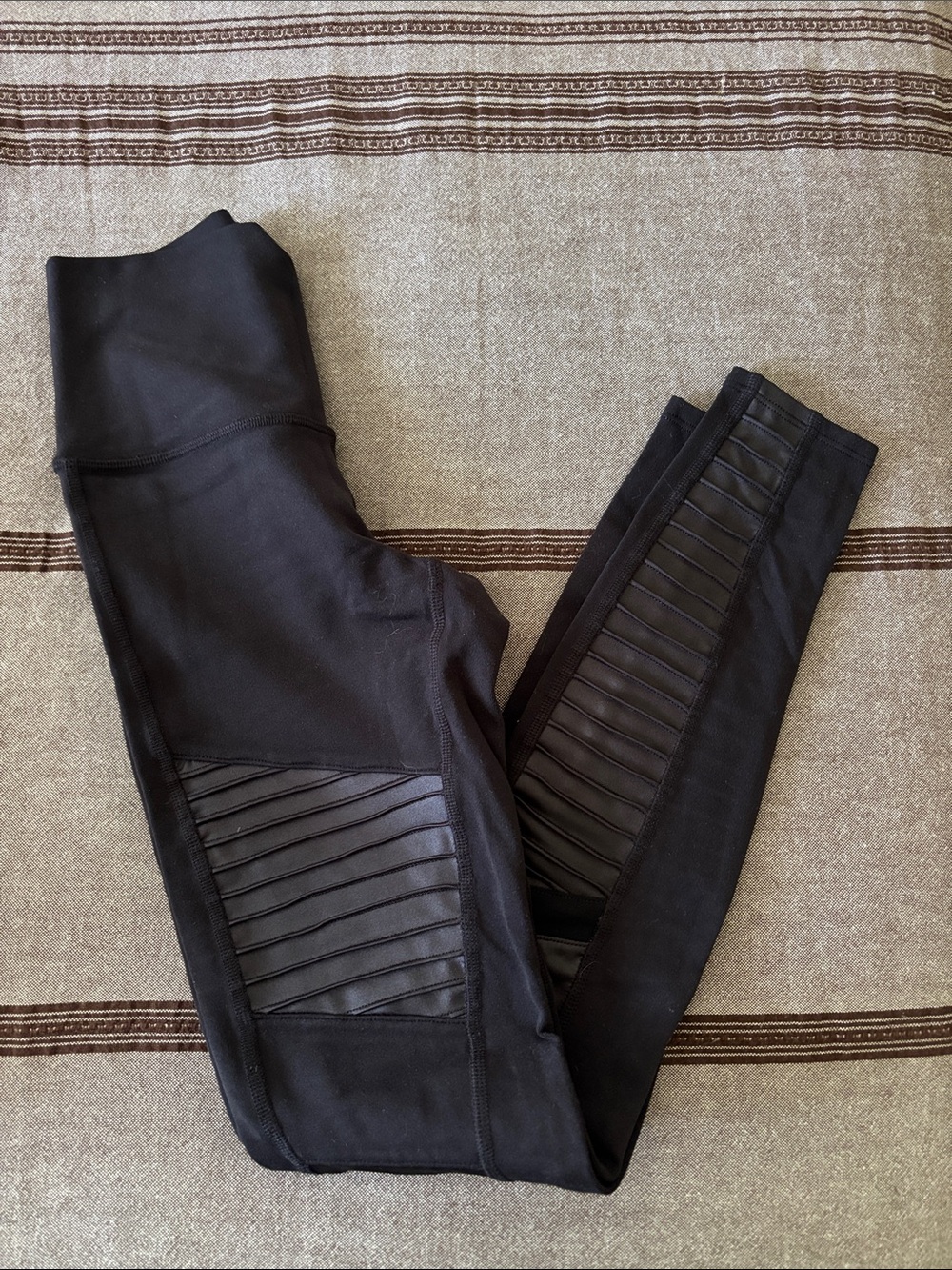 ALO Yoga Black Moto-Style Leggings